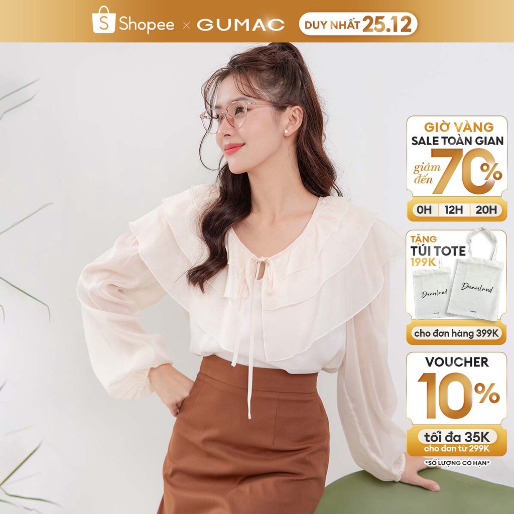 Áo kiểu nữ bèo cổ thanh lịch tiểu thư YA26 - YAD12016