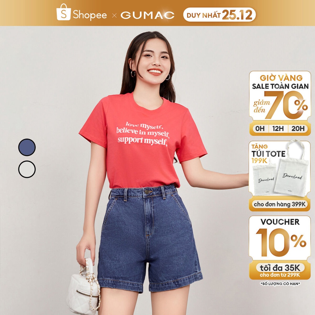 Quần short jeans nữ, quần đùi nữ thời trang GUMAC SHD12007