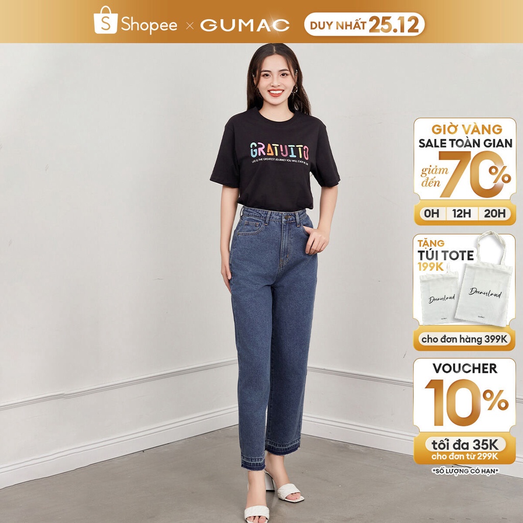 Quần jean nữ baggy trẻ trung thời trang GUMAC QJD12036