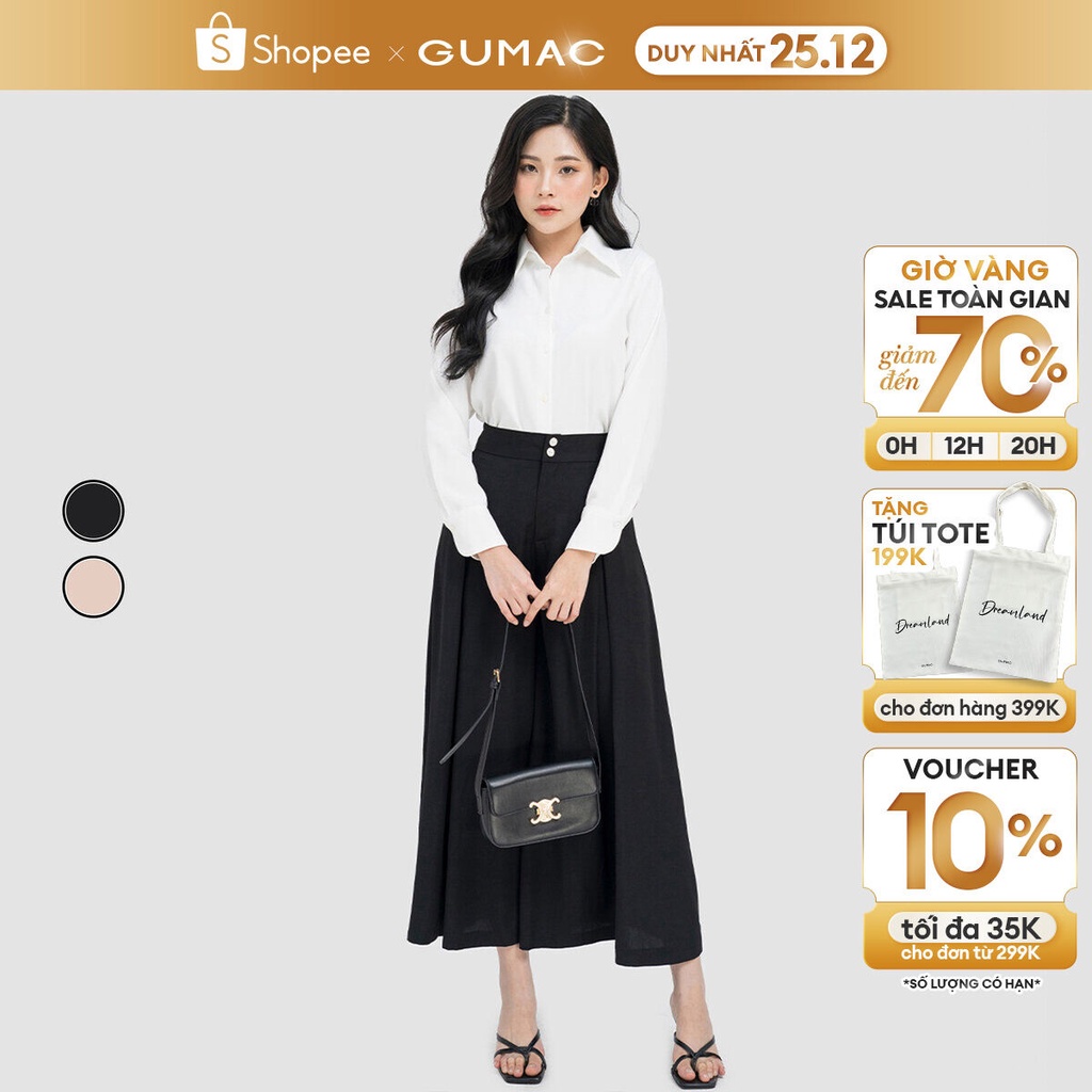 Quần ống rộng phối ly GUMAC QD04025