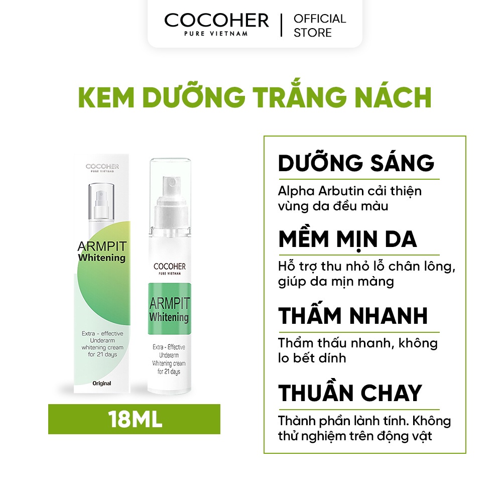 [DUY NHẤT 25.12]Combo Lăn Khử Mùi và Kem Dưỡng Da Dưới Cánh Tay COCOHER Ngăn Tiết Mồ Hôi, Dưỡng Sáng Mờ Thâm