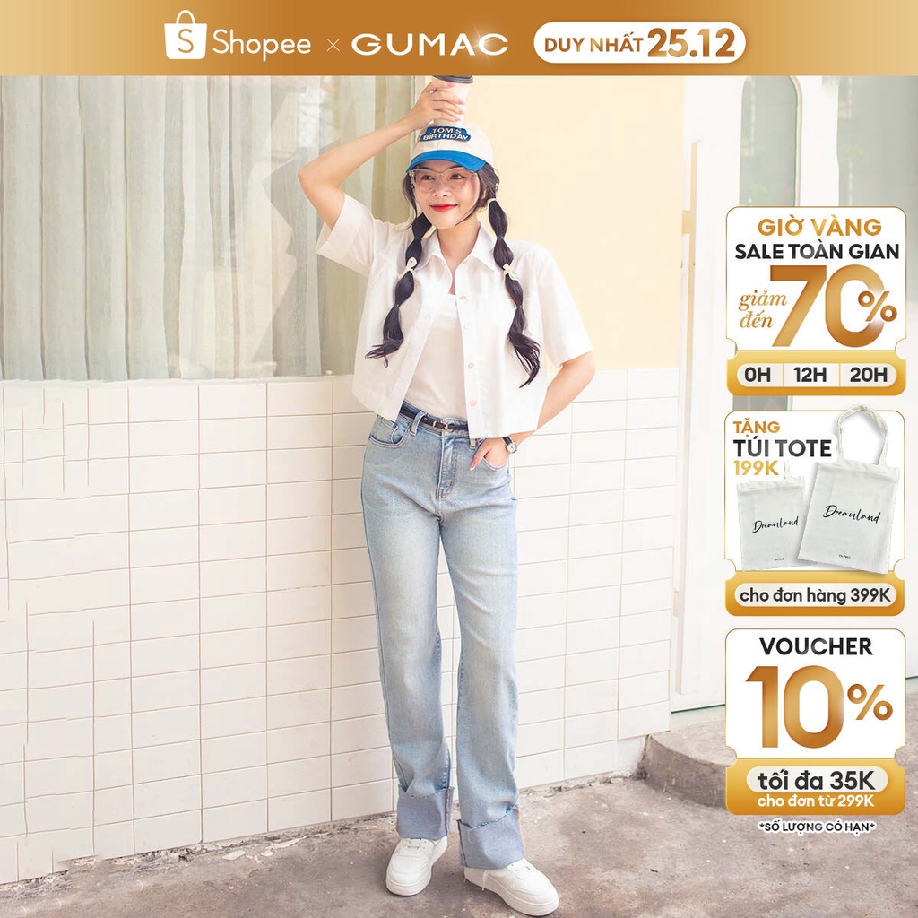 Quần Jeans nữ lai lật màu xanh YJ36