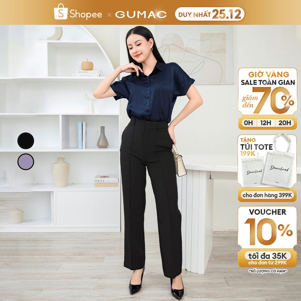 Quần tây nữ ống đứng thiết kế chiết ly QD11065 thời trang GUMAC