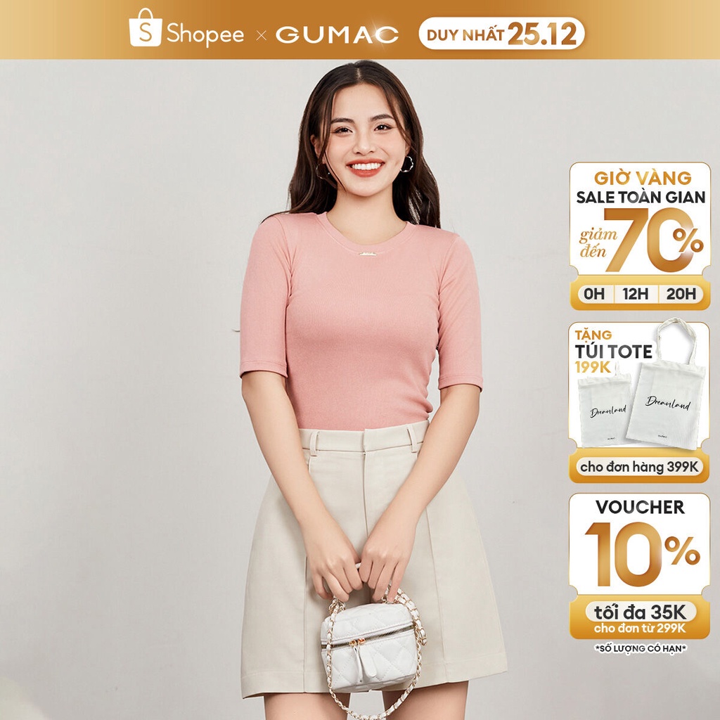 Áo thun phối phụ kiện thời trang GUMAC ATD12049