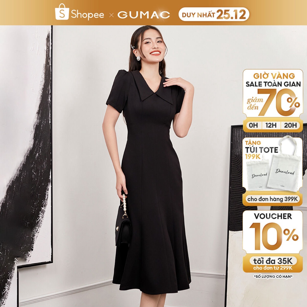Đầm đuôi cá dáng midi GUMAC DD12032