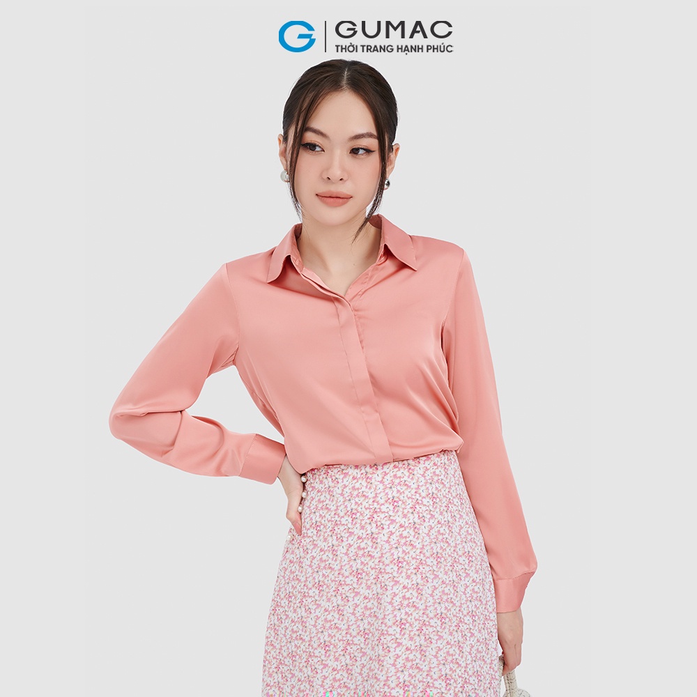 Áo sơ mi nẹp che thời trang GUMAC AC10041