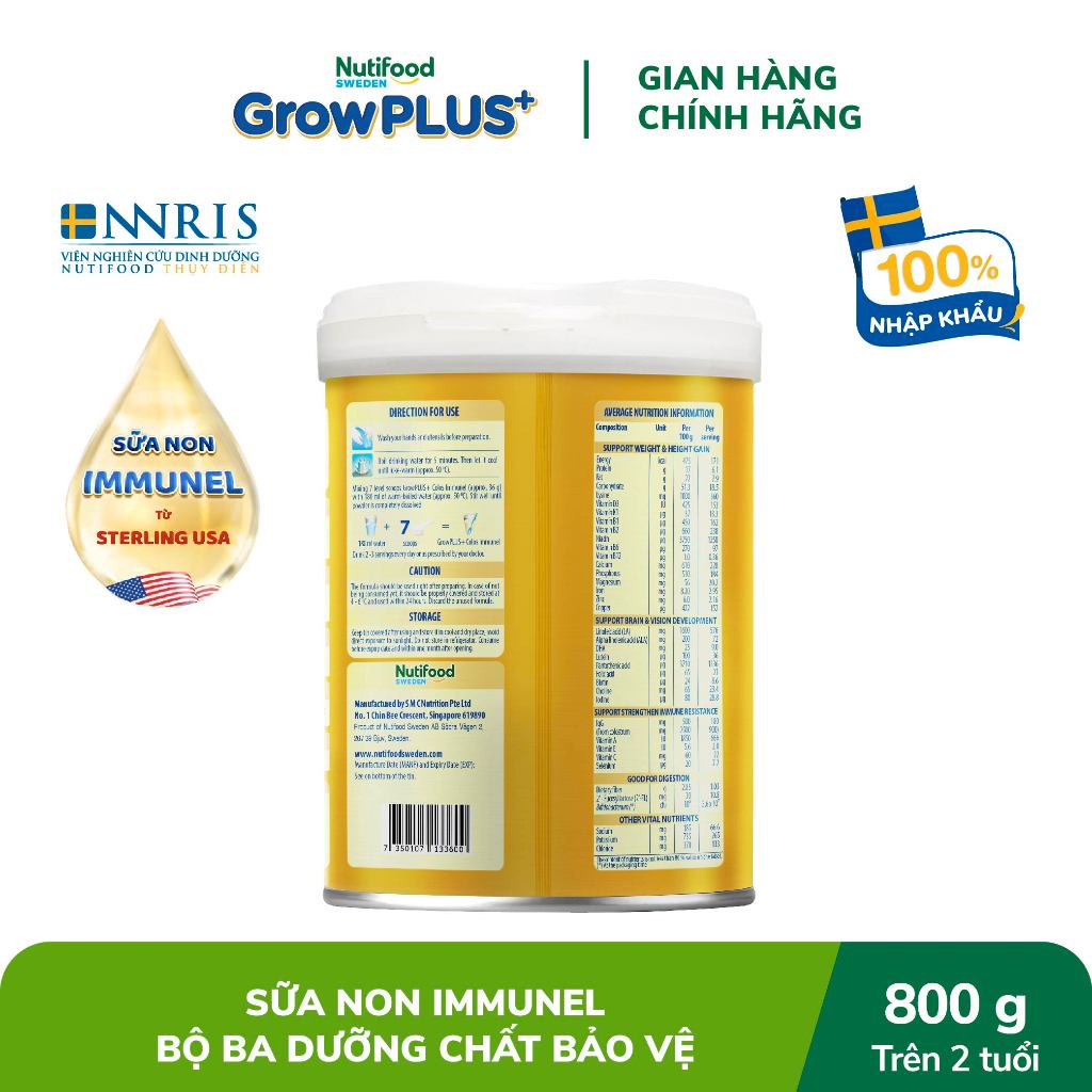 Sữa Bột Nutifood Sweden GrowPLUS+ Sữa Non Immunel trên 2 tuổi lon 800 g