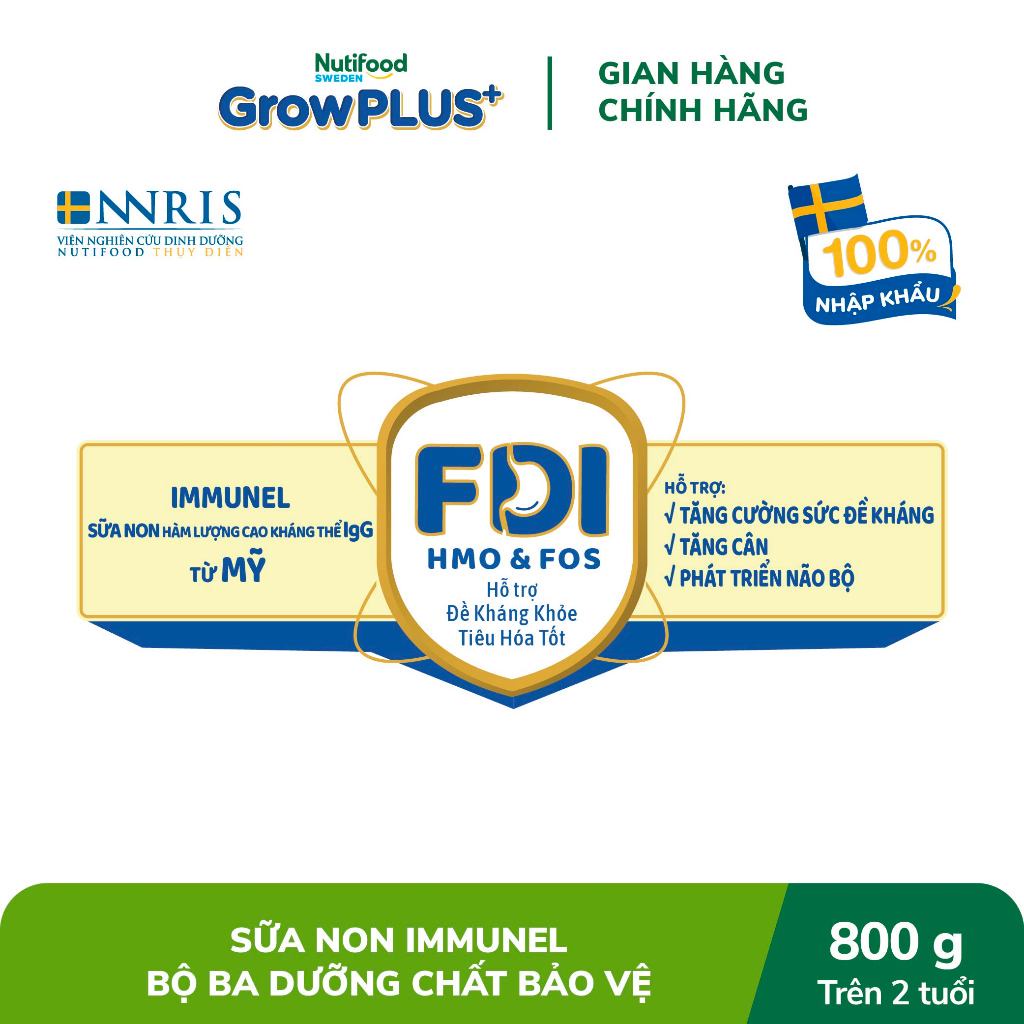 Sữa Bột Nutifood Sweden GrowPLUS+ Sữa Non Immunel trên 2 tuổi lon 800 g