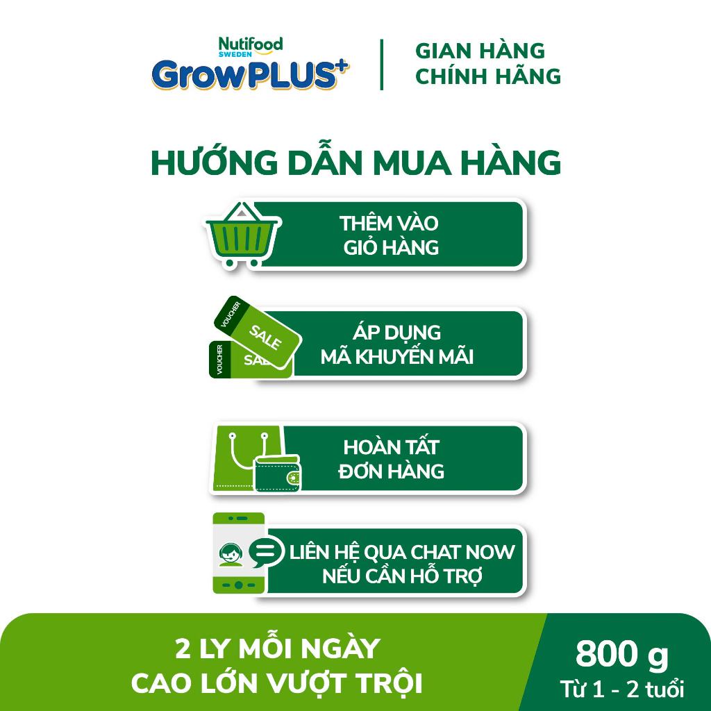 Sữa Bột Nutifood Sweden GrowPLUS+ Cao lớn vượt trội (Bạc) 800g