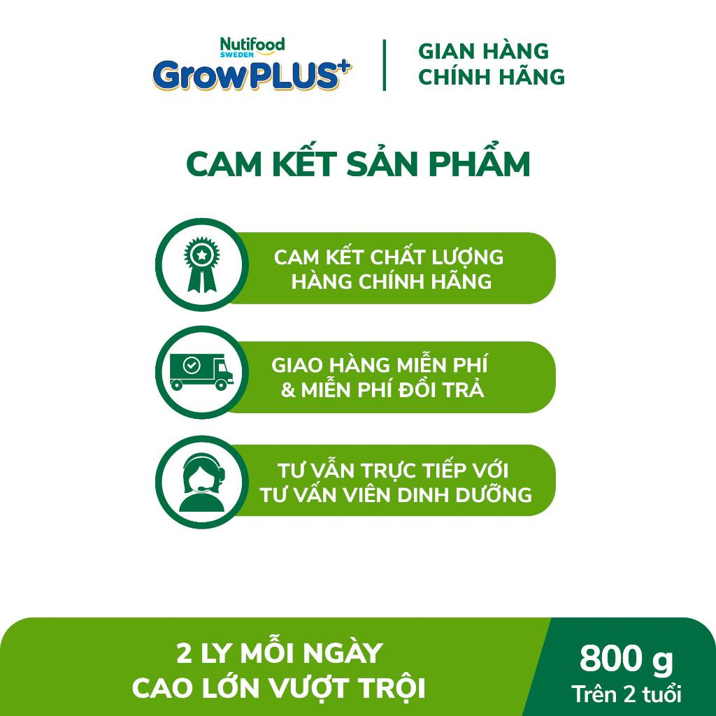 Sữa Bột Nutifood Sweden GrowPLUS+ Cao lớn vượt trội trên 2 tuổi (Bạc) 800g