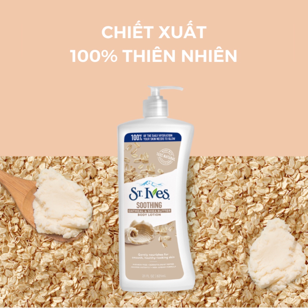 Combo 3 chai Sữa dưỡng thể St.Ives Yến Mạch và Bơ 621ml