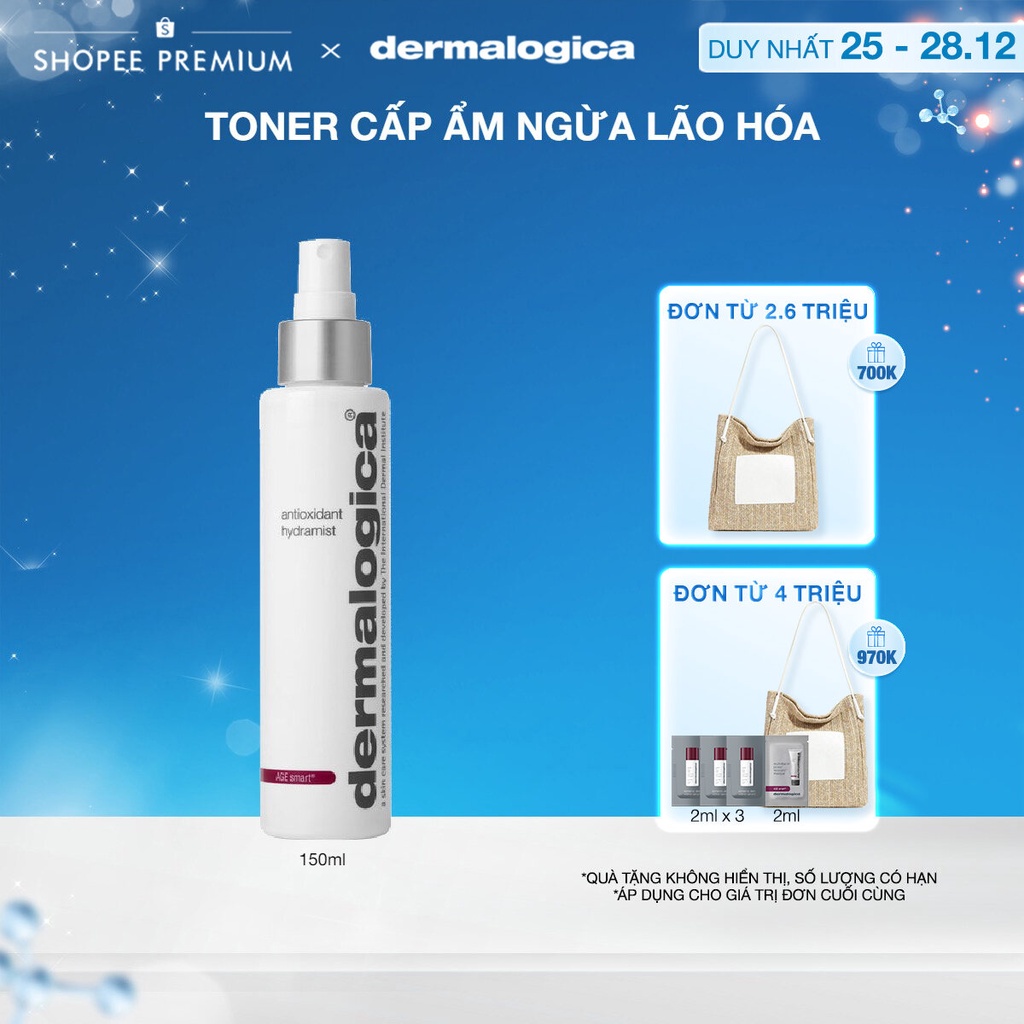 Xịt khoáng Dermalogica Antioxidant Hydramist Toner dưỡng ẩm và ngừa dấu hiệu lão hoá 150ml