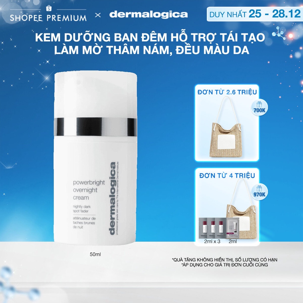 Kem dưỡng ban đêm Dermalogica Powerbright Overnight Cream hỗ trợ tái tạo 50ml