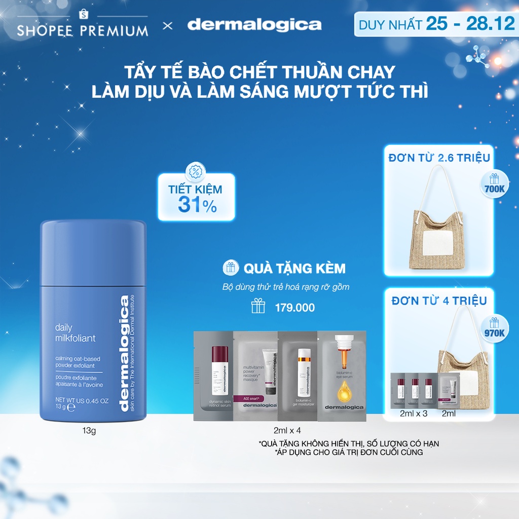 Tẩy tế bào chết Dermalogica Daily Milkfoliant làm dịu & làm sáng mượt tức thì 13g