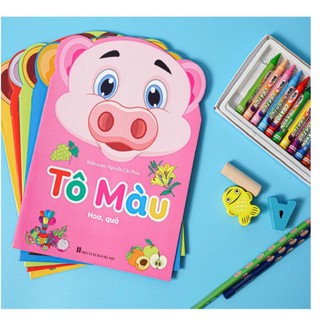 Sách - Bộ 8 Quyển Bé Tô Màu Theo Chủ Đề - Túi 8 Quyển Phát triển sự sáng tạo cho bé