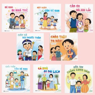 Sách - ehon phát triển kỹ năng sống - bé bon - combo 8 cuốn - song ngữ việt anh