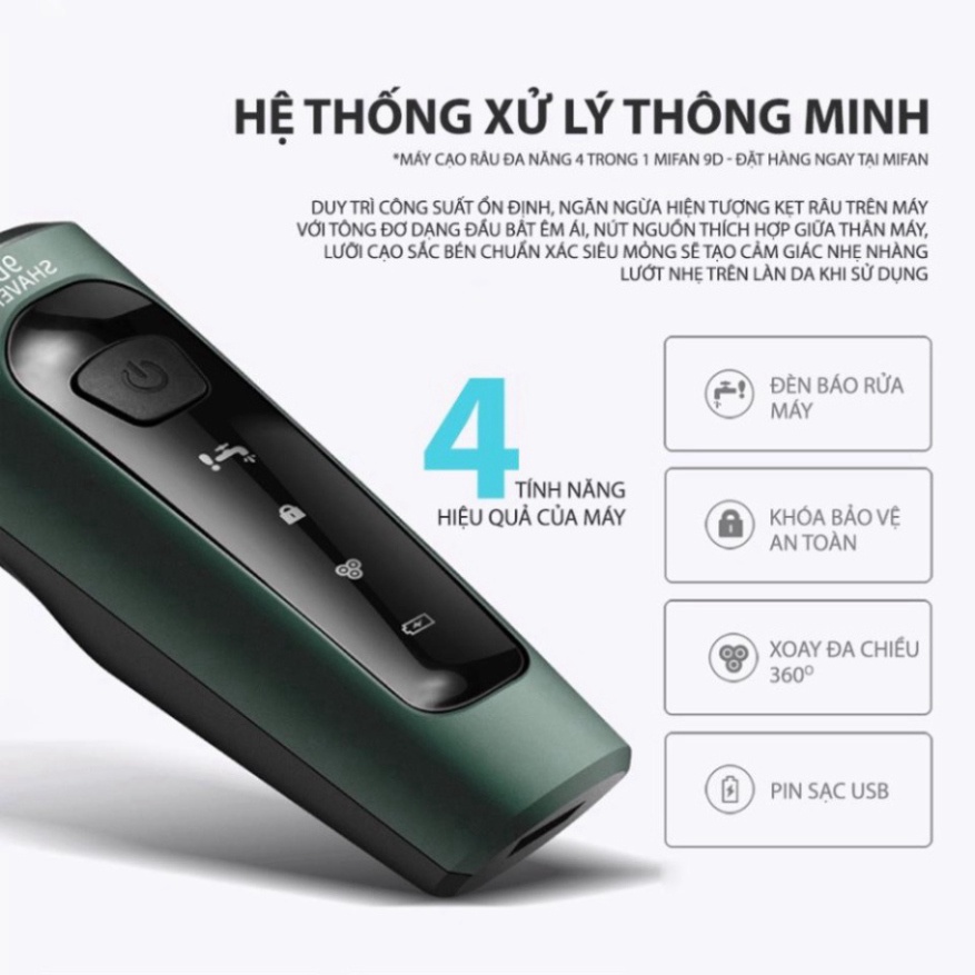 Máy Cạo Râu Đa Năng 9D Shaver, Máy Cạo Râu 4in1 Tặng Kèm 6 Phụ Kiện Cao Cấp Công Nghệ Chống Nước