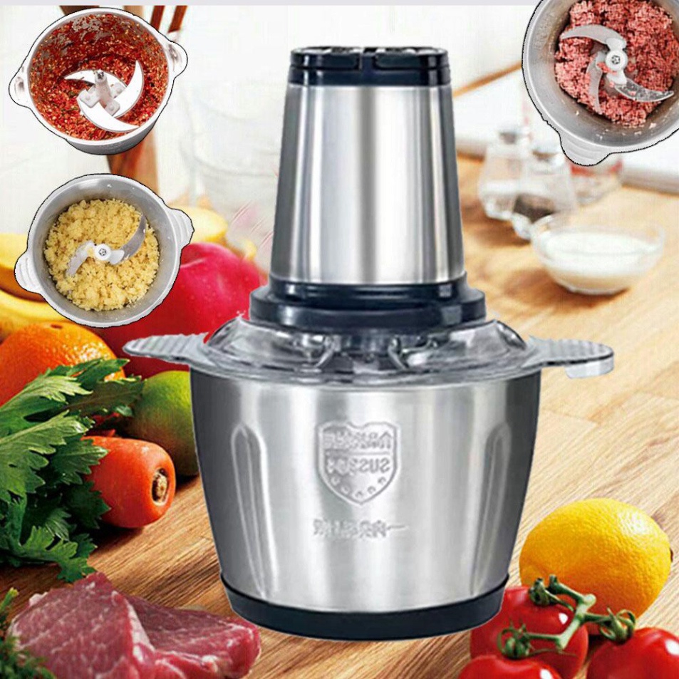 Máy xay thịt inox, Máy xay thịt đa năng xay sinh tố ngũ cốc dung tích 2L