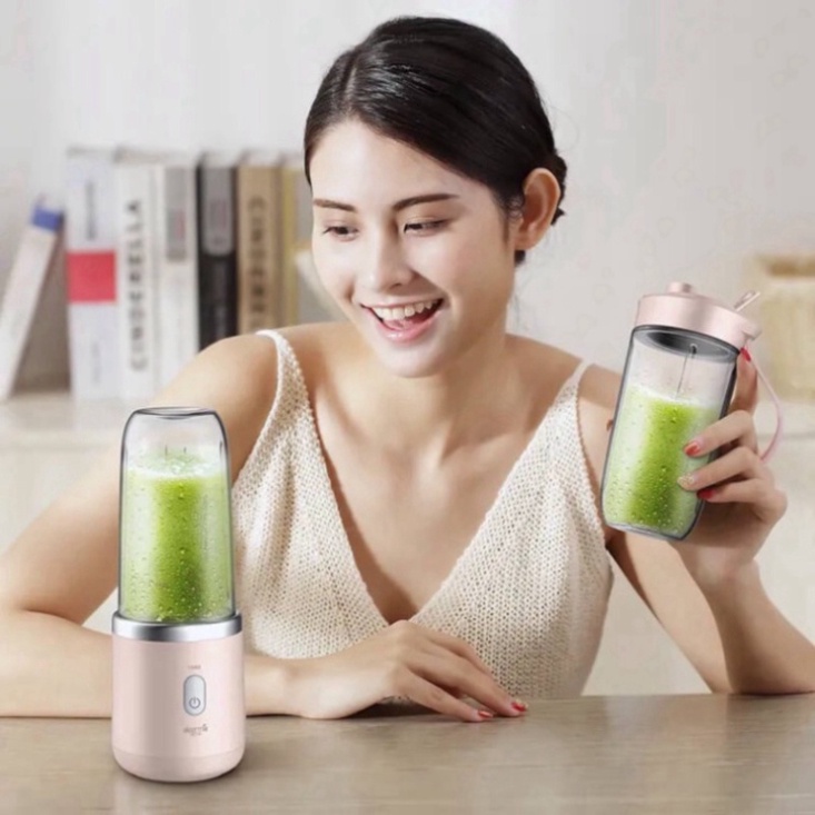 Máy Xay Sinh Tố Cầm Tay Mini - Máy Xay Hoa Qủa Đa Năng Sạc Pin Tích Điện Juicing Cup 300ml ( Tặng 1 Cốc )