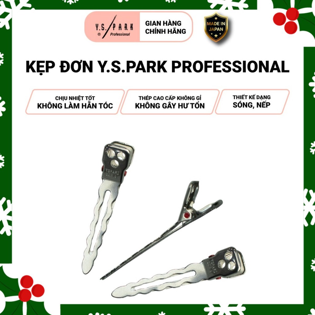 Kẹp đơn single giữ tóc YS PARK professional dạng sóng không tạo nếp chịu nhiệt cao cấp chính hãng