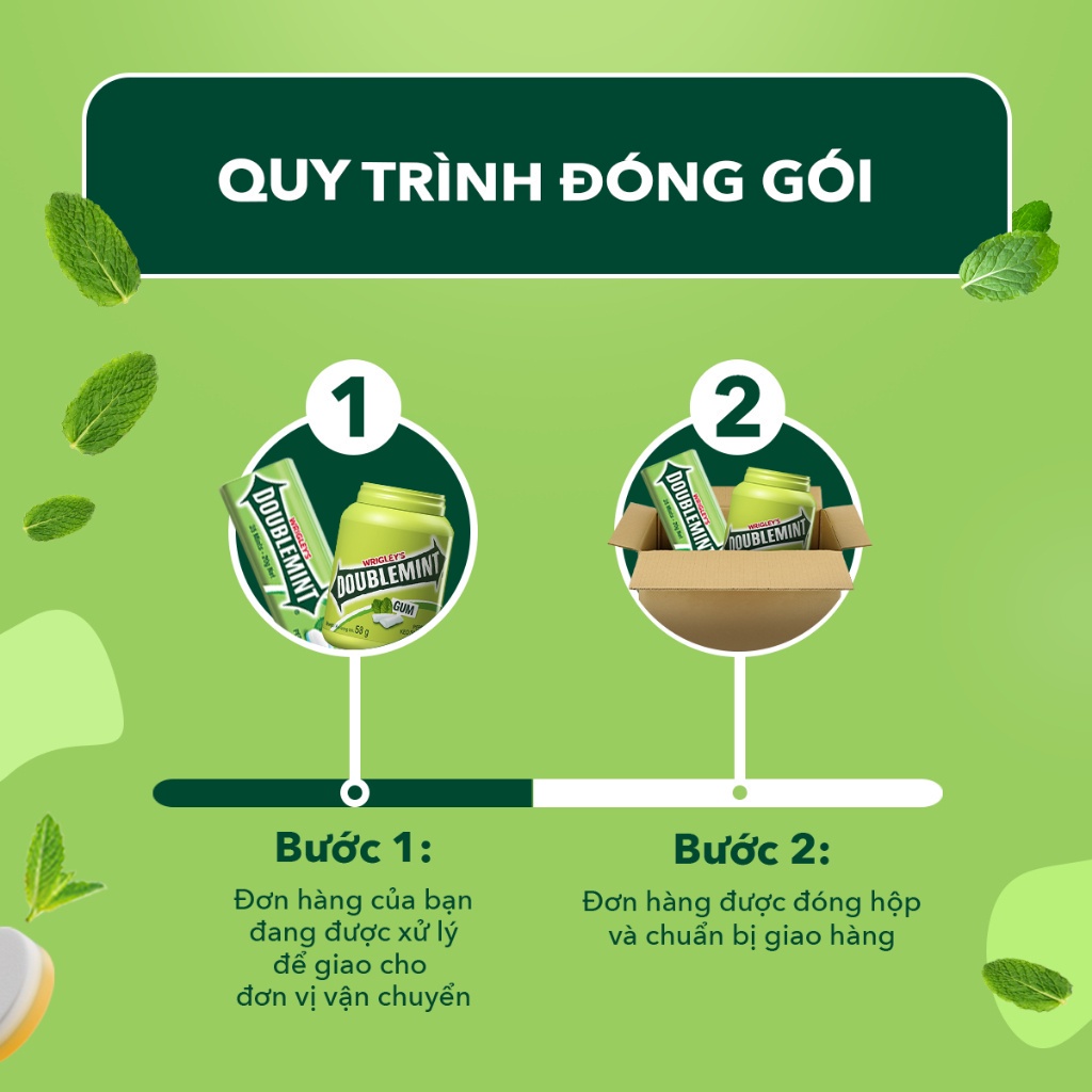 Combo 2 Hộp Viên Ngậm Không Đường Doublemint Hương Chanh 35 viên
