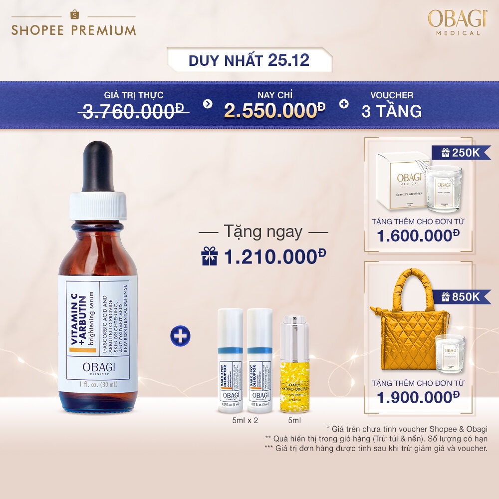 Tinh Chất Dưỡng Trắng Da Obagi Clinical Vitamin C+ Arbutin Brightening 30ml