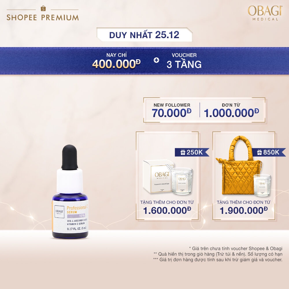 Serum Vitamin C 15% Dưỡng Sáng Da & Chống Oxy Hóa Obagi Professional-C 5ml
