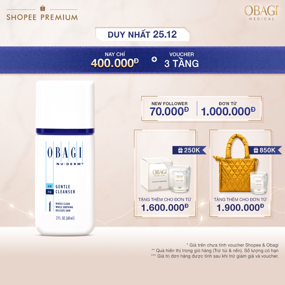 Sữa Rửa Mặt Dịu Nhẹ Cho Da Khô Obagi Nu-Derm Gentle Cleanser 60ml