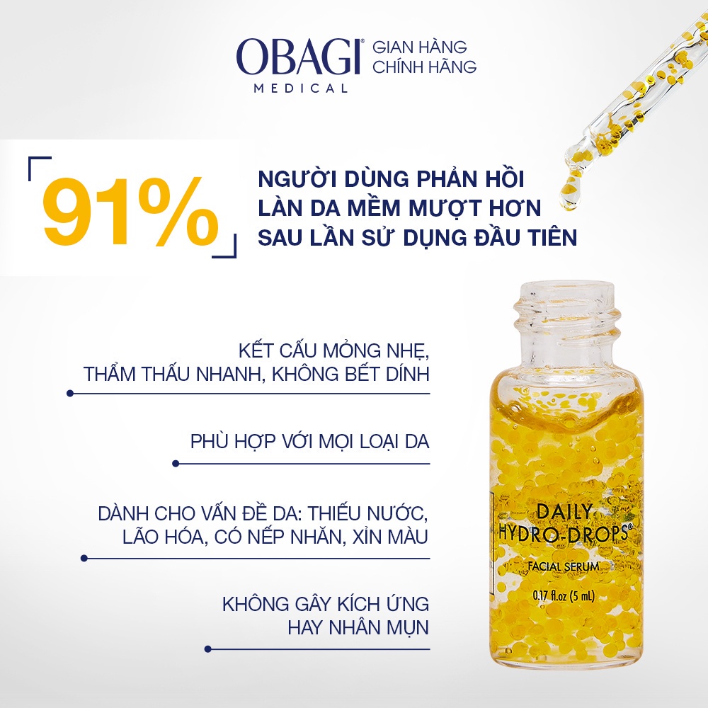 Serum Cấp Nước Dưỡng Ẩm & Phục Hồi Da Obagi Daily Hydro-Drops 5ml