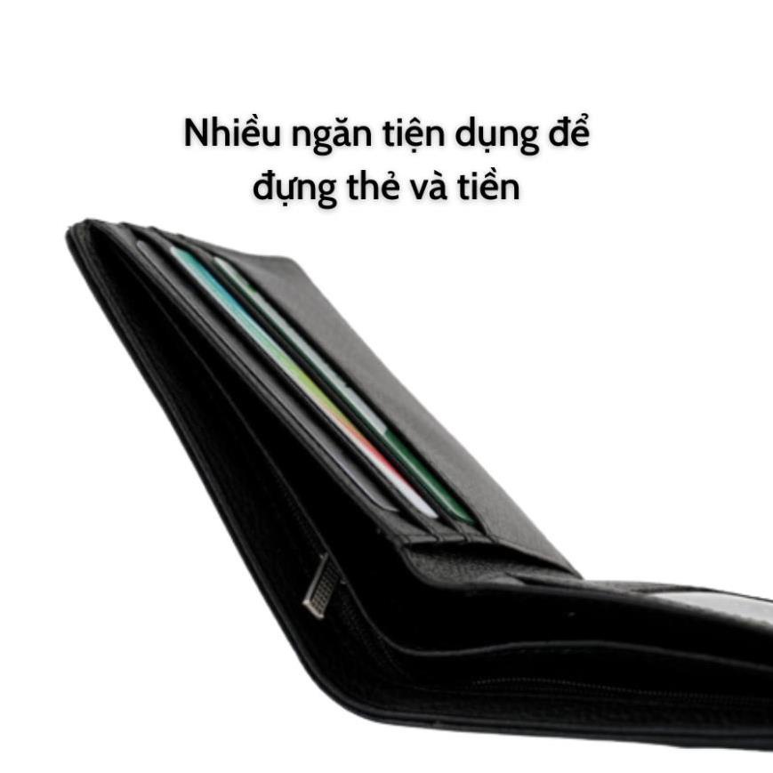 Ví Nam Da Bò thật Cao Cấp - Bóp Nam chính hãng Tặng Kèm Hộp Dùng Làm Quà Tặng Thương Hiệu AMIRCUX | Vi LT01