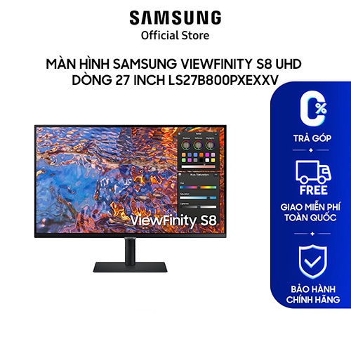 Màn hình chuyên đồ họa Samsung 27 inch LS27B800PXEXXV 4K DCI-P3 98% sRGB 100% IPS HDR 400 Factory Calibration USB-C 90W