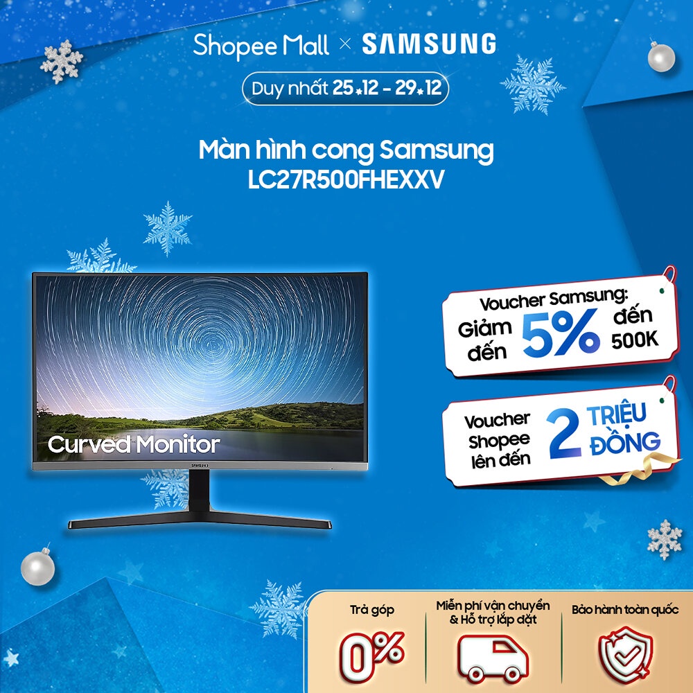 Màn hình Samsung 27 inch Cong LC27R500FHEXXV FHD AMD FreeSync 4ms Bảo vệ mắt Khử nhấp nháy