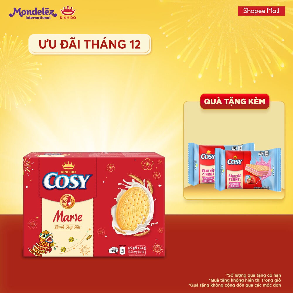 Bánh quy Cosy Marie Tết, hộp quà Tết 528g