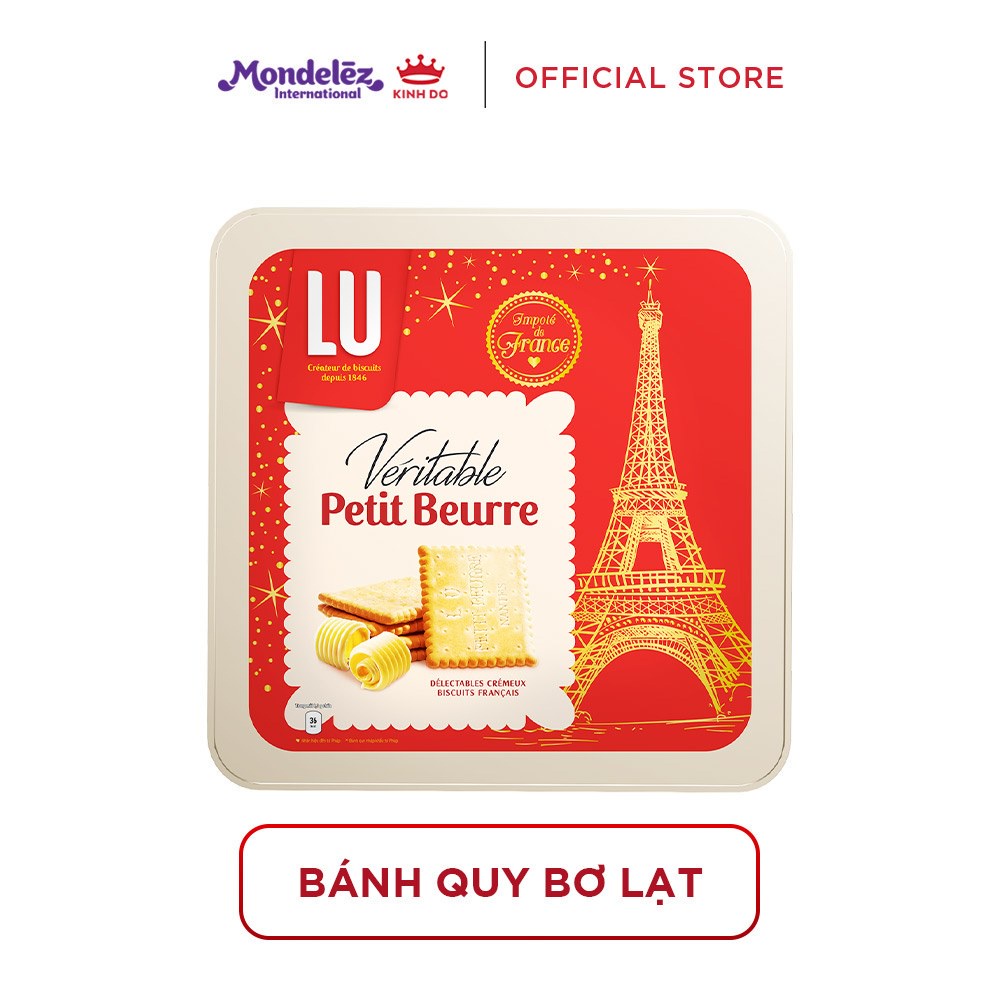 [MUA 2 GIẢM THÊM 25K] Bánh Quy Bơ Pháp LU Veritable Petit Beurre, hộp 600g 12-14/12