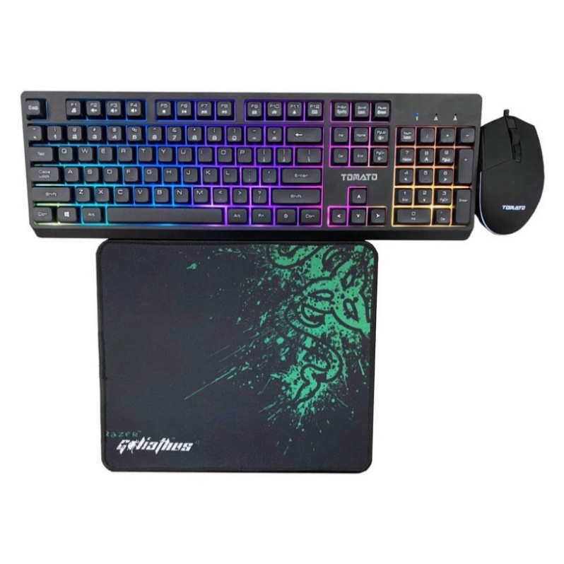 Combo keyboard và Chuột Tomato S100 LED RGB khuyến mãi kèm theo Pad Chuột thẳng Game - TTG Shop
