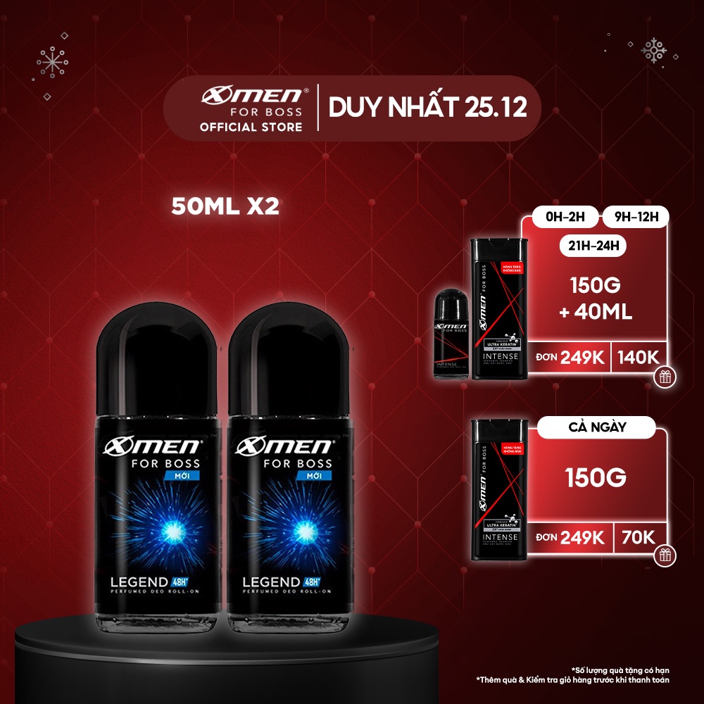Combo 2 Lăn khử mùi X-men For Boss Legend 50ml/chai