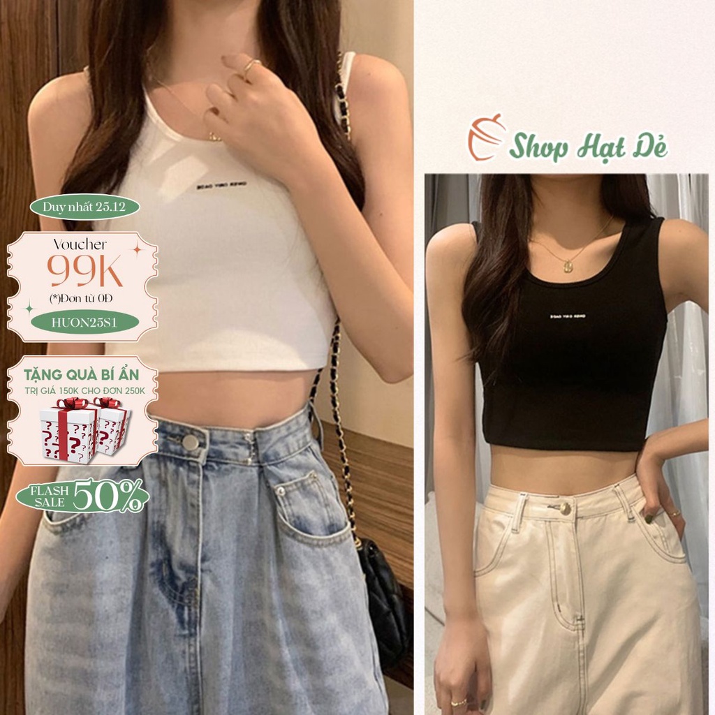 Áo ba lỗ nữ, áo croptop nữ sát nách A1, kiểu, tank top vải bopzip tăm hàn ôm body mềm mát Shop Hạt Dẻ