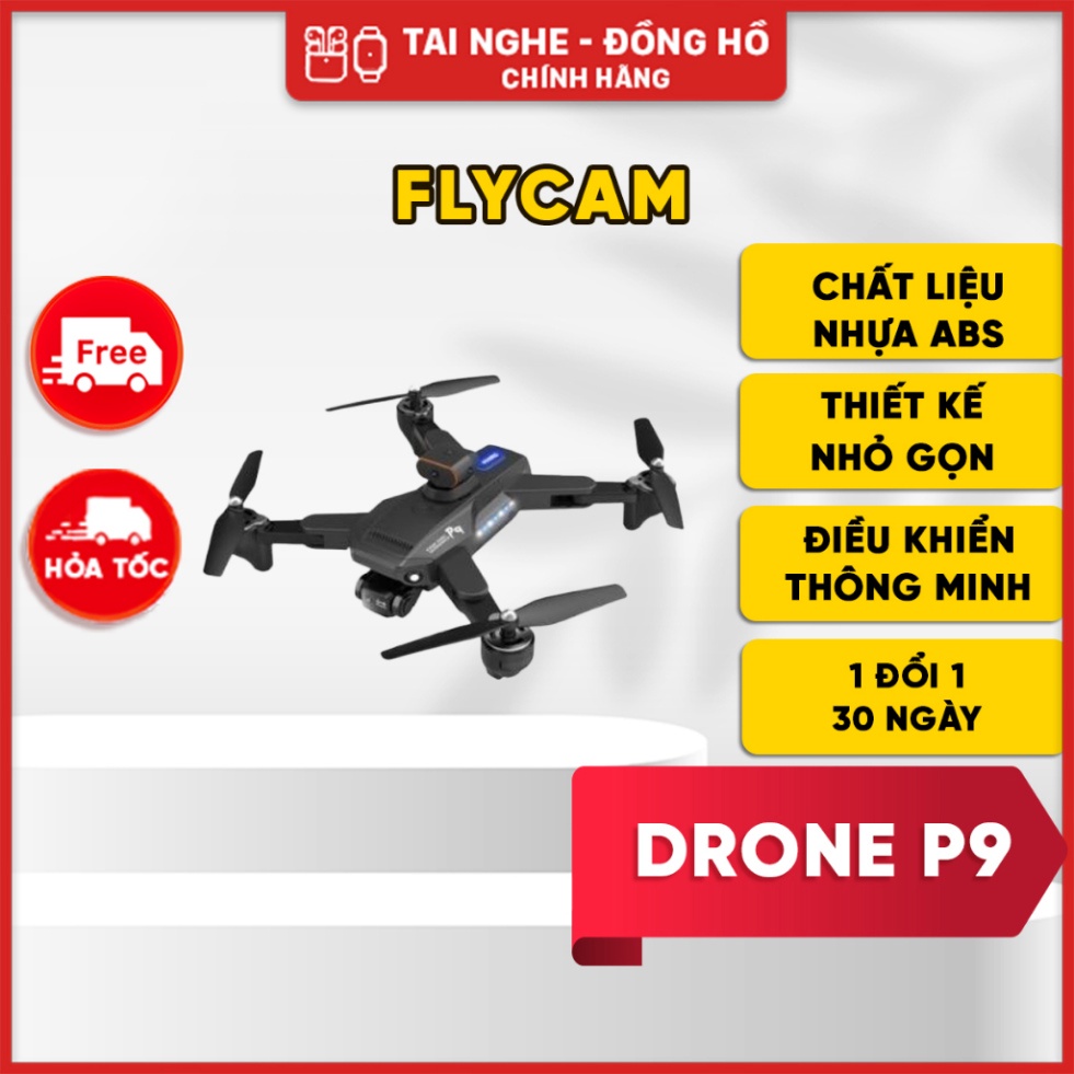Flycam DRONE P9 - Pro Camera 4K HD kết nối wifi qua Smart phone - Bảo Hành 1 Tháng Lỗi 1 Đổi 1 - MobileCity