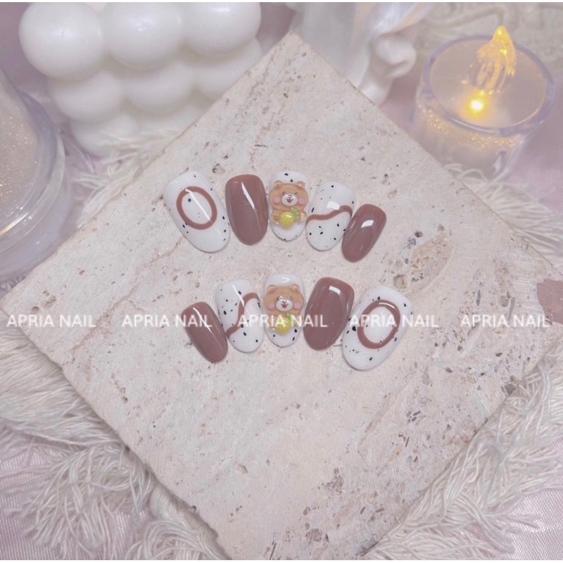 NAILBOX THIẾT KẾ NÂU MIX TRẮNG - A67