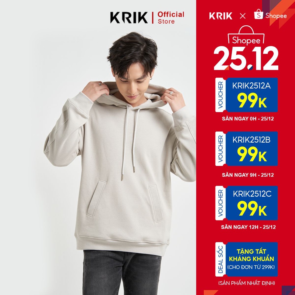 Áo Hoodie Nam Local Brand KRIK Form Classic Thiết Kế Basic Phong Cách Trẻ Trung Chất Liệu Cotton Cao Cấp AH4800