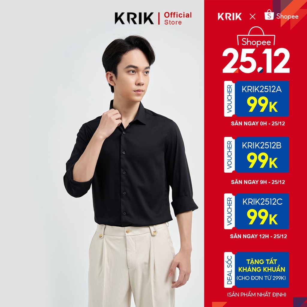 Áo Sơ Mi Dài Tay Nam Local Brand KRIK Chất Liệu Cotton Form Slimfit Ôm Vừa Vặn SD0481