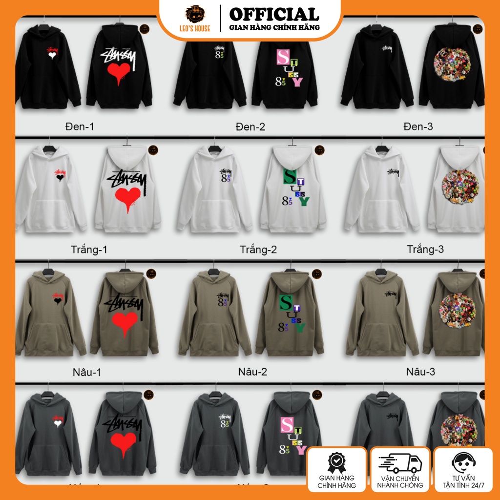 Áo Hoodie Stussy, Hoodie Thời Trang UNISEX Cao Cấp, Chất Liệu Nỉ Bông Dày Dặn, Thấm Hút Mồ Hôi, Đườn