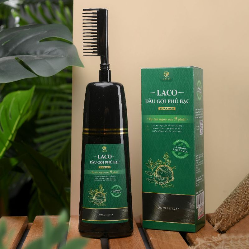 DẦU GỘI PHỦ BẠC LACO -TÓC ĐEN TỰ TIN SAU 9 PHÚT
