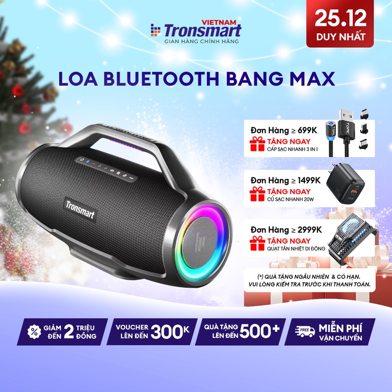 Loa Di Động Bluetooth 5.3 Tronsmart Bang Max EU 130W - Chống Nước IPX6 - Âm Thanh 3 Chiều - Chính Hãng - BH 12 Tháng