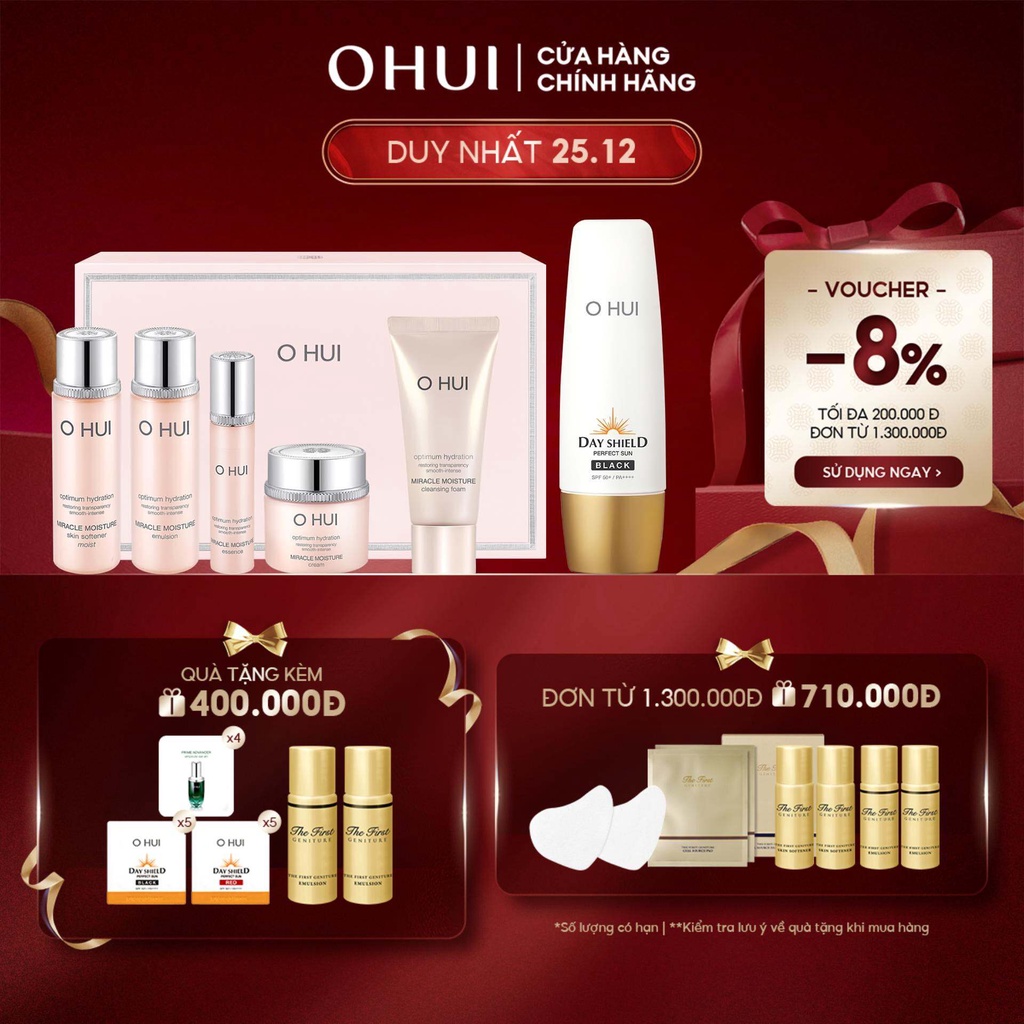 [Mã COSLUX09 giảm 120K đơn 1500K] Combo Kem chống nắng dưỡng ẩm OHUI MM Day Shield Sun Black SPF50+ PA++++