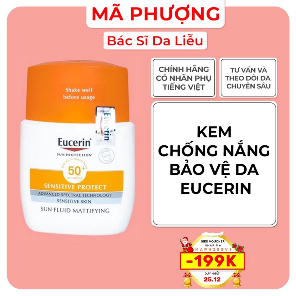 Kem chống nắng da mụn, nhạy cảm Eucerin ( lọ thấp )