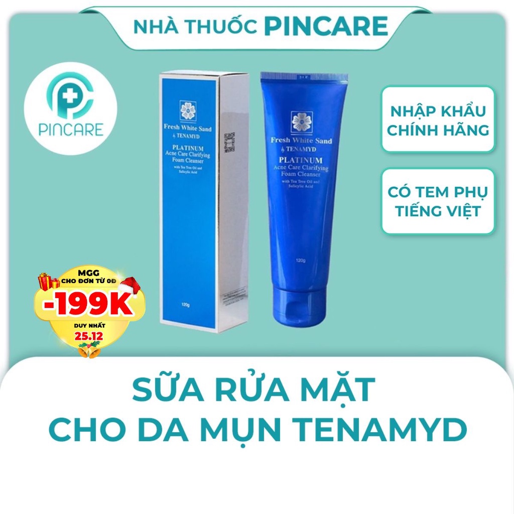 Sữa rửa mặt cho da mụn Tenamyd Acne Care Clarifying Foam Cleanser 120g - Hàng chính hãng - Nhà thuốc PinCare