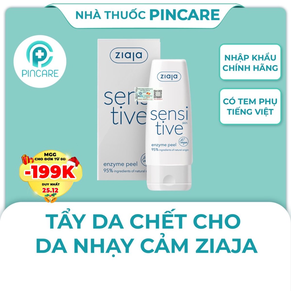 Tẩy Da Chết Ziaja Sensitive Skin Enzyme Peeling 60ml Cho Da Nhạy Cảm - Hàng chính hãng - Nhà Thuốc Pincare
