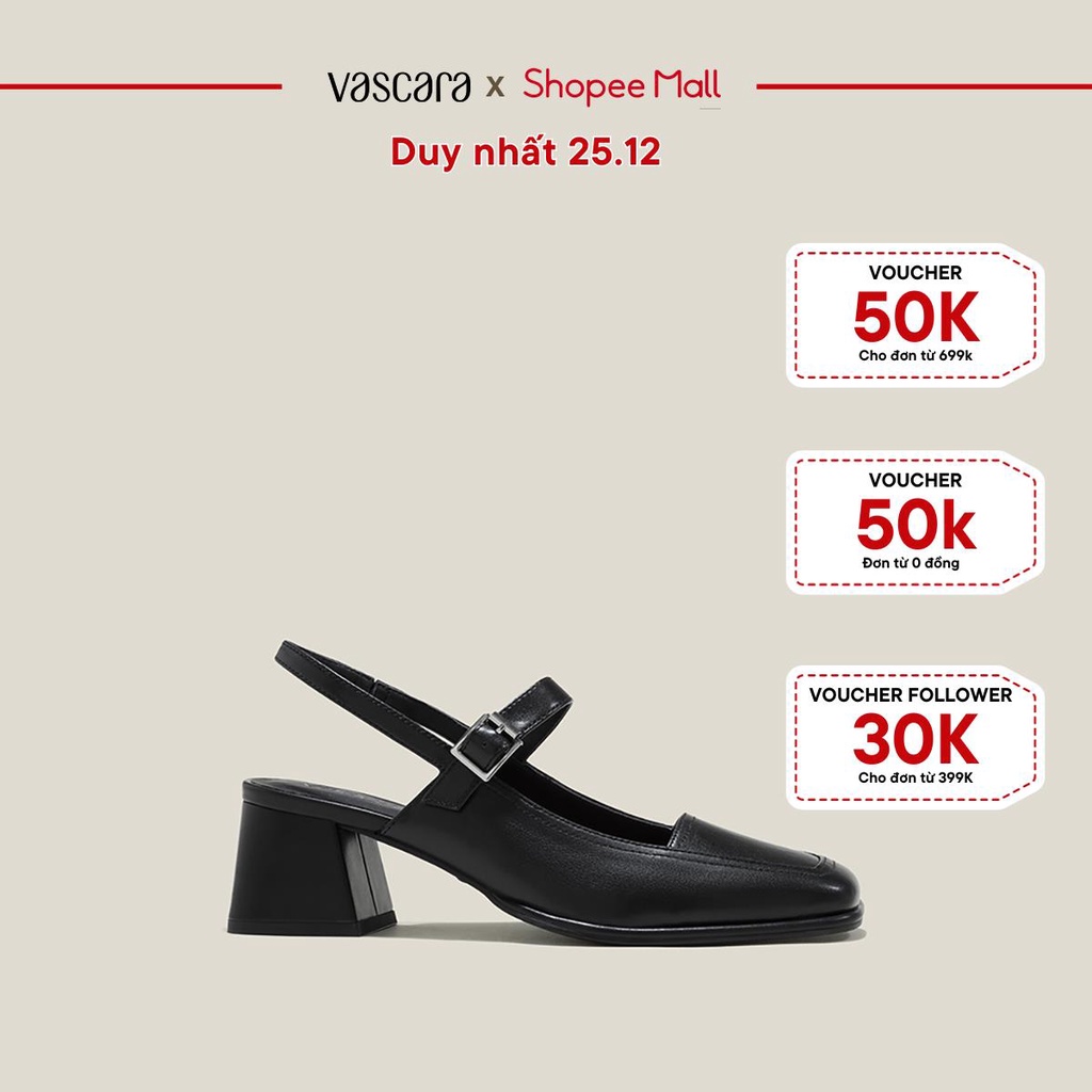 Vascara Giày Slingback Mary Jane Mũi Vuông - BMN 0633