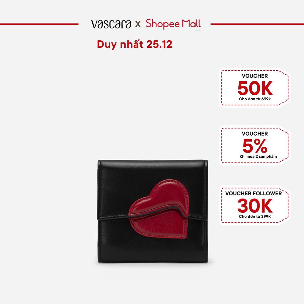 [25.12 - Voucher 50k] Vascara Ví Cầm Tay Mini Họa Tiết Trái Tim - Valentine's Limited Edition - WAL 0259